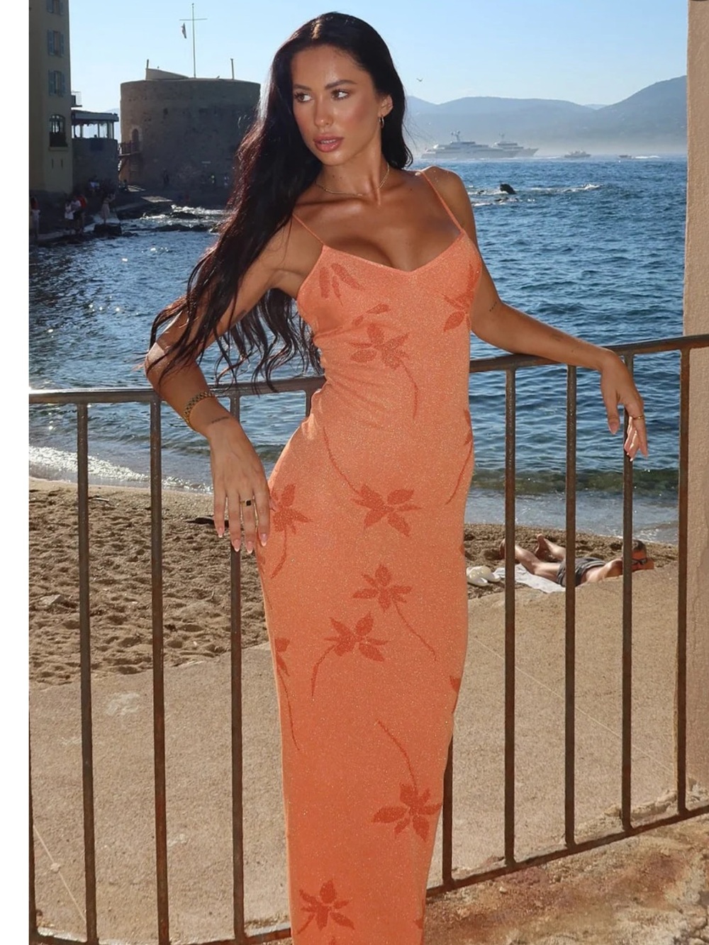 NWT Trust Issues Maxi Dress Orange
